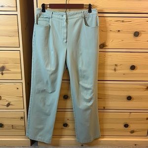 St. John Sport Seafoam Green Straight Leg Jeans Size 12